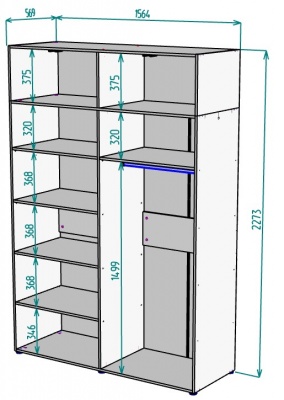 Шкаф 1564 мм Erik H318 + Антресоль HA4 (Графит) в Нягани - nyagan.mebel-e96.ru