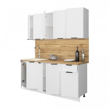 КУхонный гарнитур Эстетик 1800 мм белый (Сурская) в Нягани - nyagan.mebel-e96.ru