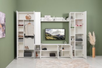 Стенка Эйр модульная, белый (Моби) в Нягани - nyagan.mebel-e96.ru