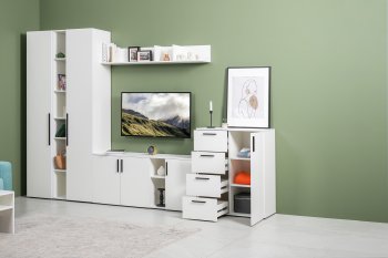 Стенка Эйр модульная, белый (Моби) в Нягани - nyagan.mebel-e96.ru
