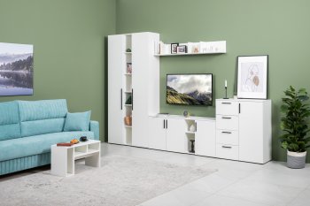 Стенка Эйр модульная, белый (Моби) в Нягани - nyagan.mebel-e96.ru