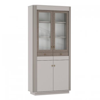 Шкаф витрина 34.05 Фантазия кашемир (Олмеко) в Нягани - nyagan.mebel-e96.ru | фото