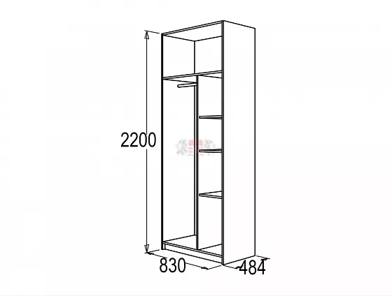 Шкаф 800 мм для одежды и белья Флагман-4 в Нягани - nyagan.mebel-e96.ru