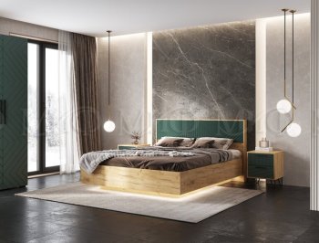 Кровать парящая Флэш крафт/грин (Миф) в Нягани - nyagan.mebel-e96.ru