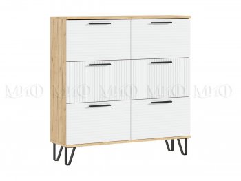 Обувница Флэш крафт/белый (Миф) в Нягани - nyagan.mebel-e96.ru