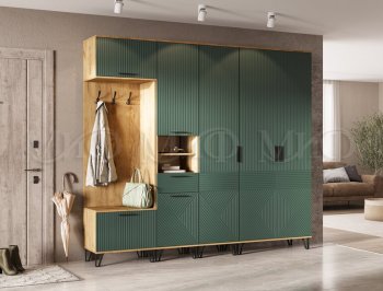 Прихожая Флэш модульная, крафт/грин(Миф) в Нягани - nyagan.mebel-e96.ru