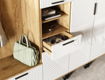 Прихожая Флэш модульная, крафт/белый (Миф) в Нягани - nyagan.mebel-e96.ru