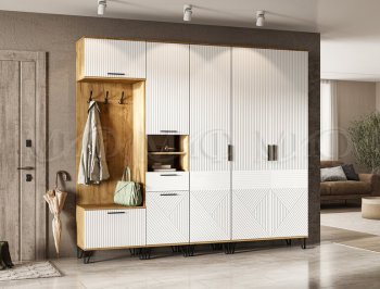 Прихожая Флэш модульная, крафт/белый (Миф) в Нягани - nyagan.mebel-e96.ru