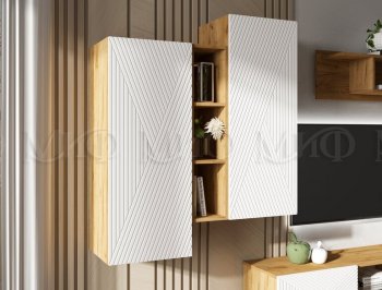 Стенка Флэш крафт/белый (Миф) в Нягани - nyagan.mebel-e96.ru