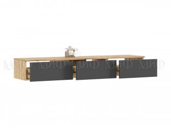 Стенка Флэш комп.2 крафт/графит (Миф) в Нягани - nyagan.mebel-e96.ru
