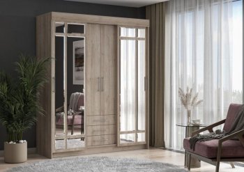 Шкаф-купе 1700 мм Фортуна (Дуб крафт серый) (ИЦ) в Нягани - nyagan.mebel-e96.ru