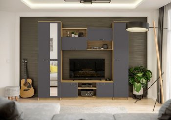 Стенка Герда крафт/графит (ИЦ) в Нягани - nyagan.mebel-e96.ru