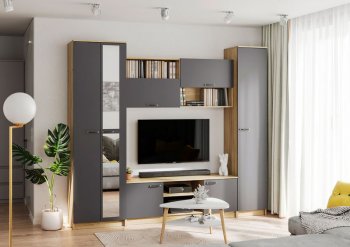 Стенка Герда крафт/графит (ИЦ) в Нягани - nyagan.mebel-e96.ru