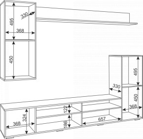 Стенка Альфа Дуб крафт золотой (Риннер) в Нягани - nyagan.mebel-e96.ru