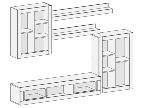 Гостиная Детройт 2 (Дуб сонома/Белый бриллиант) в Нягани - nyagan.mebel-e96.ru