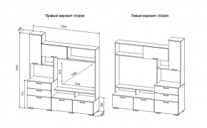 Стенка Дуся УНИ ДГ 183.1, дуб бунратти/цемент (ДСВ) в Нягани - nyagan.mebel-e96.ru