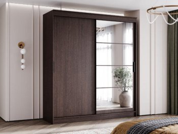 Шкаф-купе 2000 мм Гранд-1 ЛДСП/Зеркало, венге (Эра) в Нягани - nyagan.mebel-e96.ru