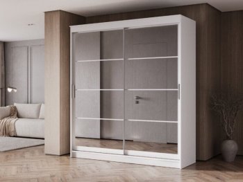 Шкаф-купе 2000 мм Гранд-1 зеркало/зеркало, белый (Эра) в Нягани - nyagan.mebel-e96.ru