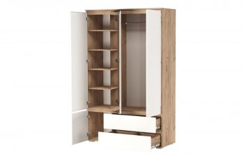 Шкаф 1300 мм 4С2Я с 1 зерк. Гретта крафт золотой (Памир) в Нягани - nyagan.mebel-e96.ru