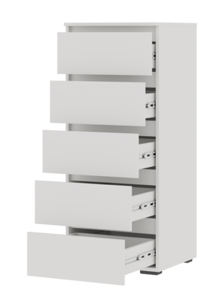 Комод Хелен КМ 03 502 5 ящиков белый (СтендМ) в Нягани - nyagan.mebel-e96.ru