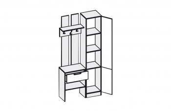 Прихожая Иннэс-3 бетон светлый/белый глянец (Диал) в Нягани - nyagan.mebel-e96.ru