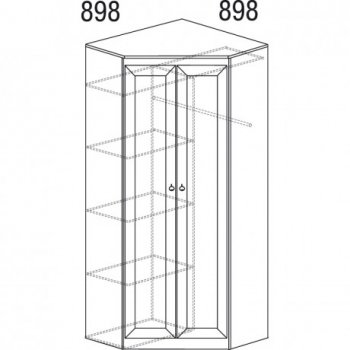 Шкаф угловой Инна 606 денвер темный (Яна) в Нягани - nyagan.mebel-e96.ru