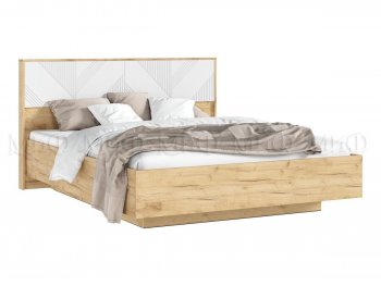 Кровать парящая с ПМ Ирис белый/дуб крафт (Миф) в Нягани - nyagan.mebel-e96.ru | фото