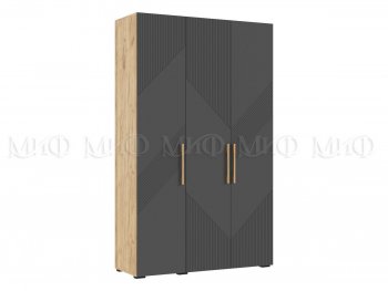 Шкаф 1350 мм Ирис с антресолью, крафт/графит (Миф) в Нягани - nyagan.mebel-e96.ru