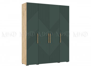 Шкаф 1800 мм Ирис с антресолью крафт/грин (Миф) в Нягани - nyagan.mebel-e96.ru