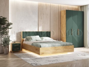 Кровать парящая Ирис крафт/грин (Миф) в Нягани - nyagan.mebel-e96.ru