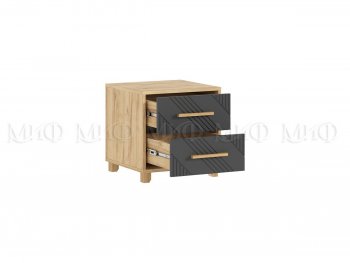 Тумба прикроватная Ирис крафт/графит, 2 шт (Миф) в Нягани - nyagan.mebel-e96.ru