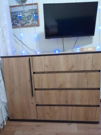 Комод 1 дверь 4 ящика (1200) Норд, дуб крафт (Миф) в Нягани - nyagan.mebel-e96.ru