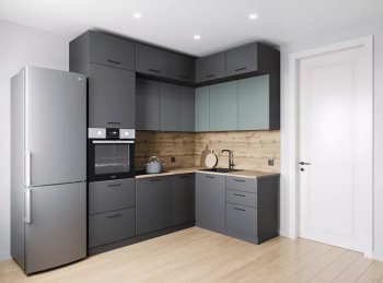 Кухонный гарнитур угловой Изумруд 2200*1700 мм (Санвут) в Нягани - nyagan.mebel-e96.ru