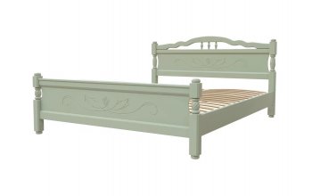 Кровать из массива Карина-5 Зеленый самшит (БМ) в Нягани - nyagan.mebel-e96.ru