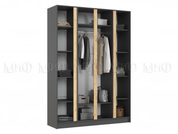 Шкаф 1600 мм 4-х створчатый Келвин графит  (Миф) в Нягани - nyagan.mebel-e96.ru