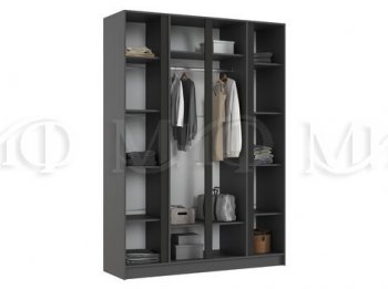 Шкаф 1600 мм 4-х створчатый Келвин графит  (Миф) в Нягани - nyagan.mebel-e96.ru