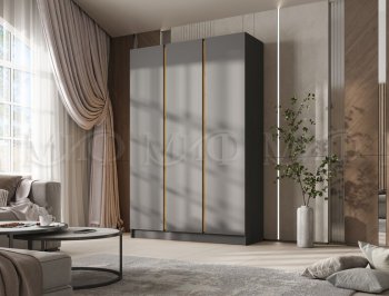 Шкаф 1500 мм 3-х створчатый Келвин графит  (Миф) в Нягани - nyagan.mebel-e96.ru