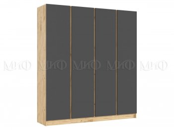 Шкаф 2000 мм 4-х ств. Келвин дуб золотой/графит (Миф) в Нягани - nyagan.mebel-e96.ru