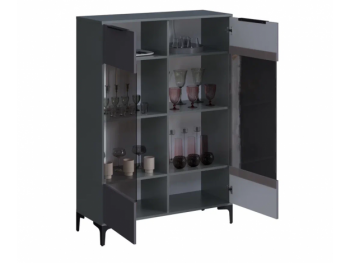 Шкаф со стеклом Кимберли графит (Handis) в Нягани - nyagan.mebel-e96.ru