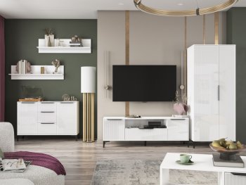 Стенка Кимберли белый, модульная (Handis) в Нягани - nyagan.mebel-e96.ru