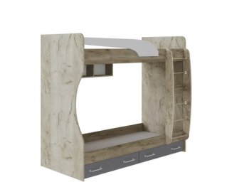 Кровать двухъярусная Колибри Лофт крафт серый (Текс) в Нягани - nyagan.mebel-e96.ru
