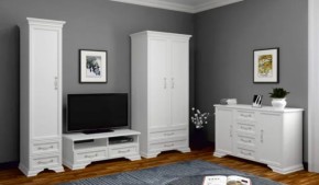 Комод 4ящ.+2дв. ГРАЦИЯ (лак) Белый (БМ) в Нягани - nyagan.mebel-e96.ru