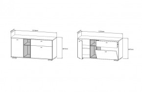 Комод ЛАНС К101, Дуб бунратти белый/Белый (ДСВ) в Нягани - nyagan.mebel-e96.ru