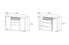 Комод ЛАНС К303, Дуб бунратти, белый/Белый (ДСВ) в Нягани - nyagan.mebel-e96.ru