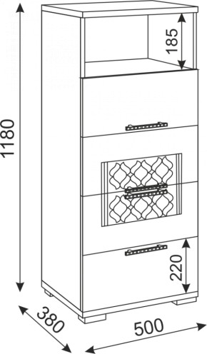 Комод малый Тиффани М10 (Риннер) в Нягани - nyagan.mebel-e96.ru