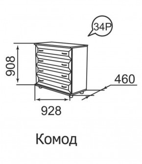 Комод Ника-Люкс 34 в Нягани - nyagan.mebel-e96.ru