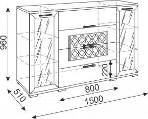 Комод-витрина Тиффани М11 (Риннер) в Нягани - nyagan.mebel-e96.ru