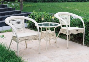 Комплект садовой мебели (стул RC16/стол RT 206) бело-бежевый в Нягани - nyagan.mebel-e96.ru