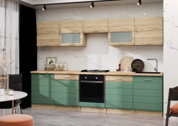 Кухонный гарнитур 3000 мм Кремона фисташка (Росток) в Нягани - nyagan.mebel-e96.ru