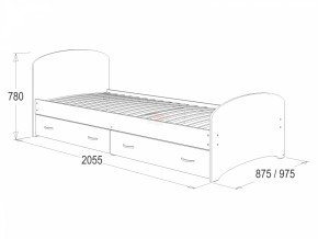 Кровать-6 одинарная с 2-мя ящиками (800*2000) в Нягани - nyagan.mebel-e96.ru